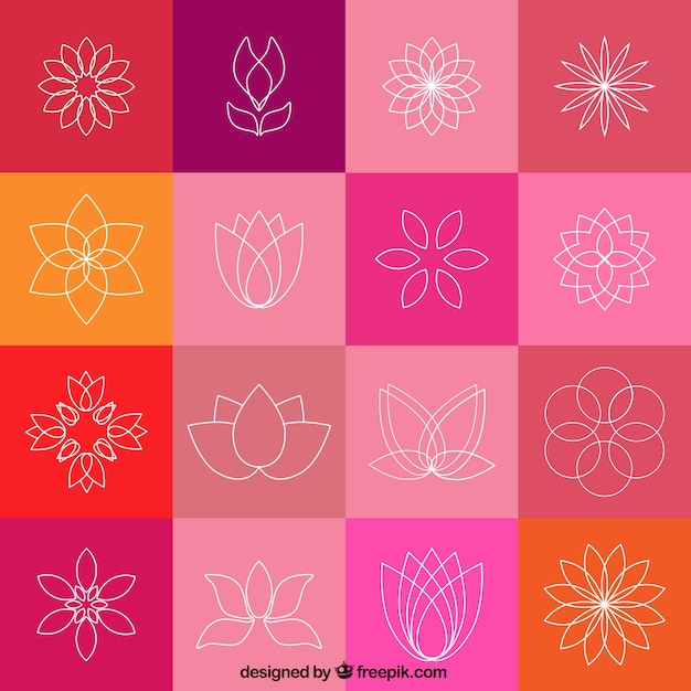 Lotus Blume Symbole Premium Vektor