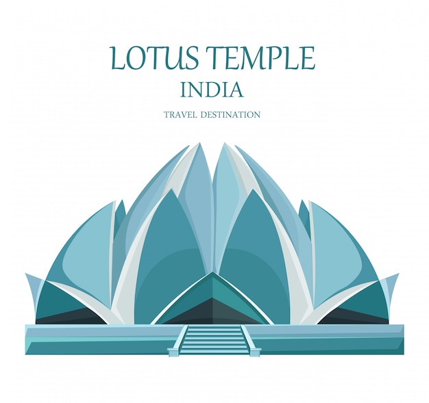 Lotus Tempel Indien Premium Vektor