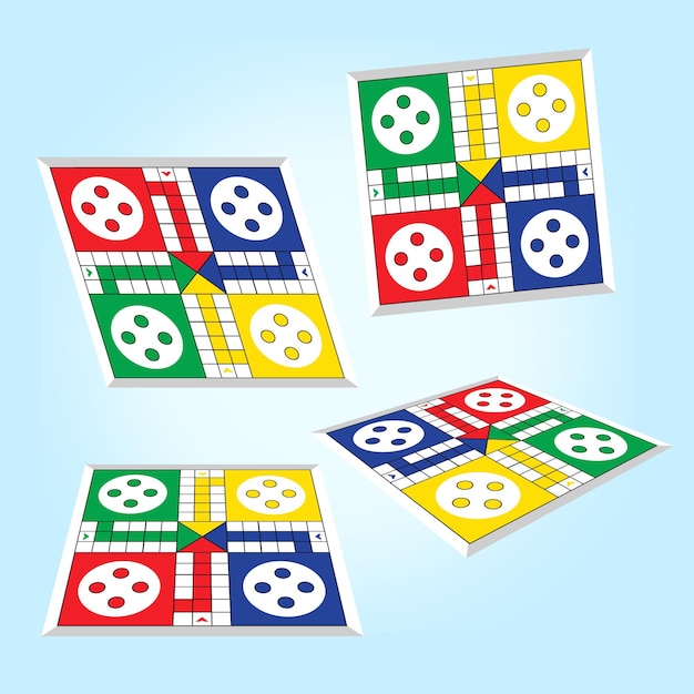 Ludo brettspiel aus verschiedenen perspektiven