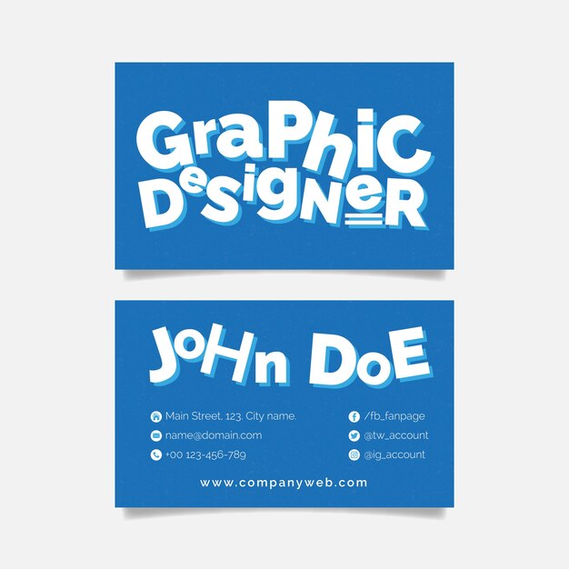Lustige grafikdesignervisitenkarte Kostenlose Vektor