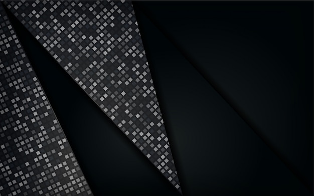 Luxuriöser erstklassiger schwarzer weißer abstrakter hintergrund mit goldenen linien. überlappung strukturierte layer-design. Premium Vektoren