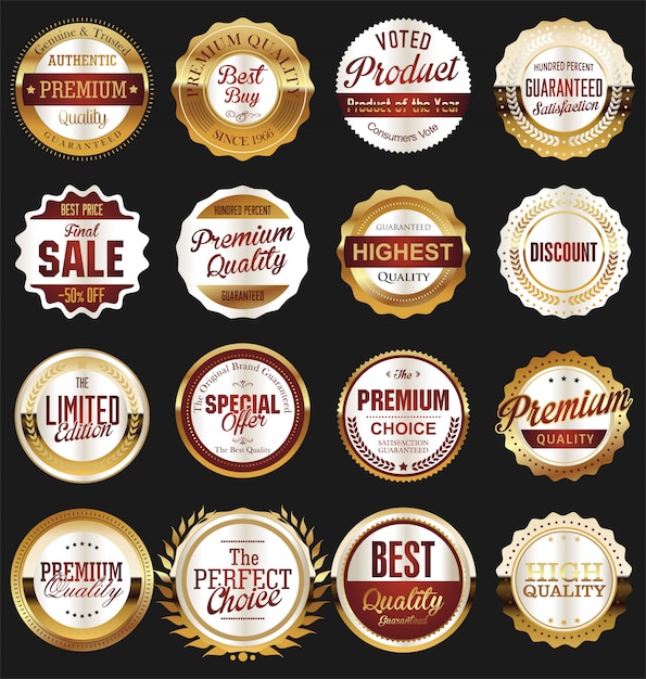 Luxus premium goldene abzeichen Premium Vektoren