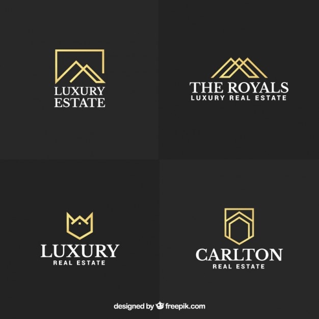 Luxus Und Elegante Immobilien Logos Premium Vektor