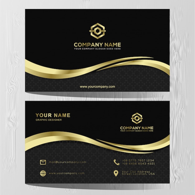 Luxus visitenkarte gold und silber vorlage Premium Vektoren