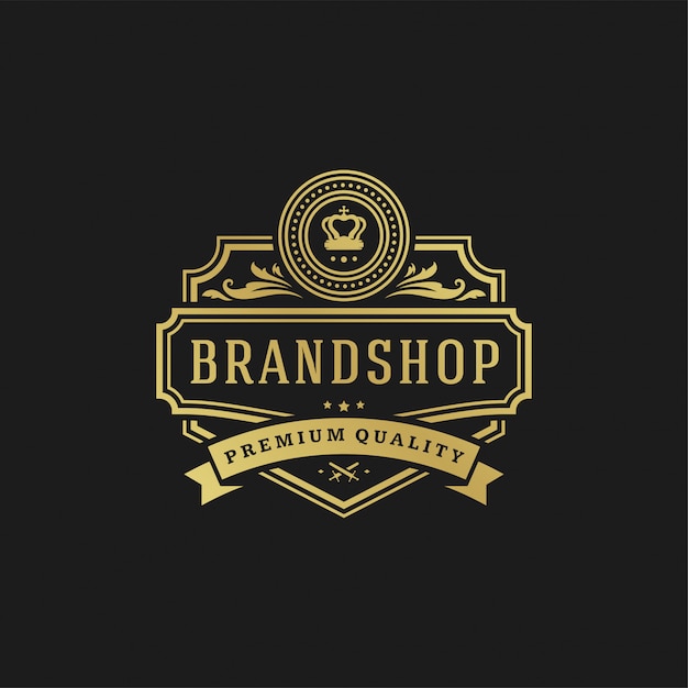 Luxuslogodesignschablonen-vektorillustration. Premium Vektoren