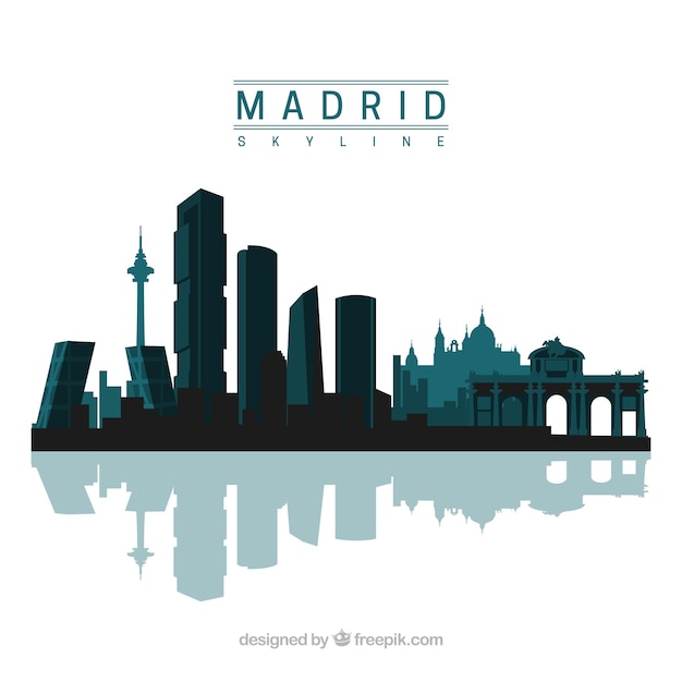 Madrid Skyline Design Kostenlose Vektor