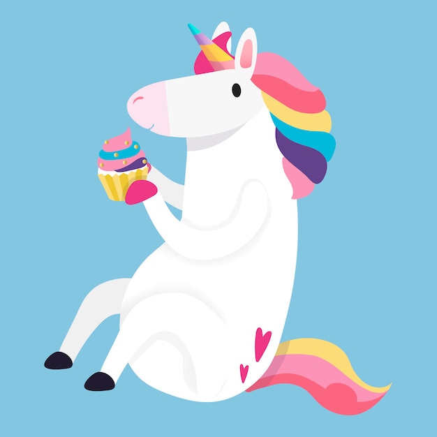 Magischer Regenbogen Einhornillustrationsvektor Kostenlose Vektor