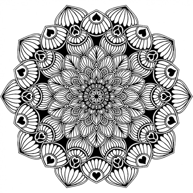 Mandalas malbuch, | Premium-Vektor