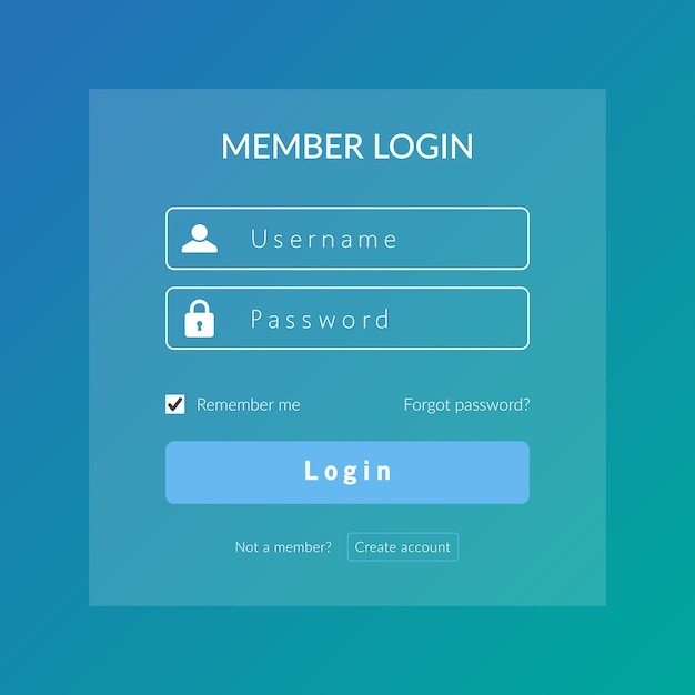 Melden sie sich in ui und ux für die web-login-vektor-designvorlage an Premium Vektoren