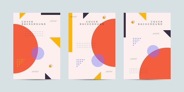 Memphis design cover kollektion Premium Vektoren