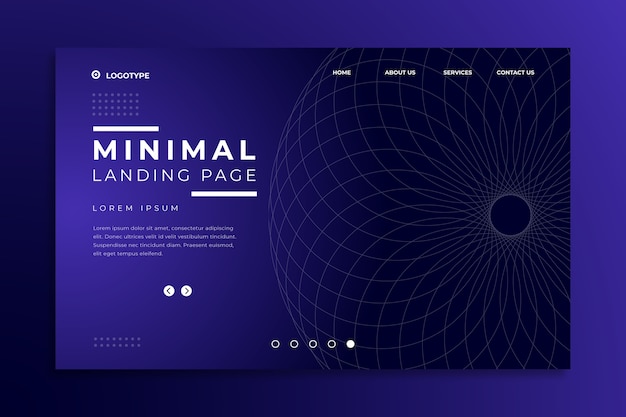 Minimale Geometrische Landingpage Vorlage Kostenlose Vektor