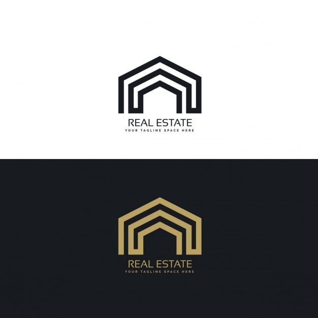 Minimale Linienkonzept Immobilien Logo Design Kostenlose Vektor