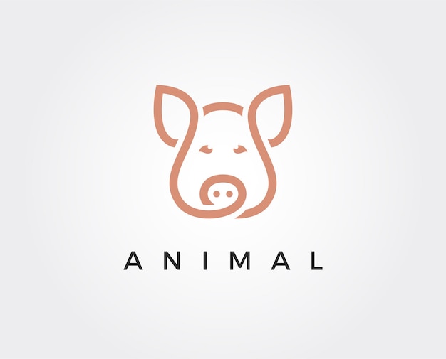 Minimale Schwein Logo Vorlage Premium Vektor