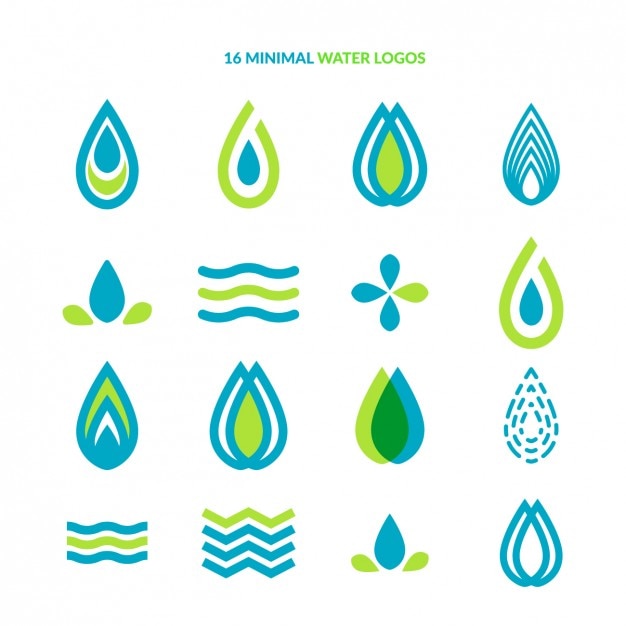 Minimale Wasser Logo Collection Kostenlose Vektor