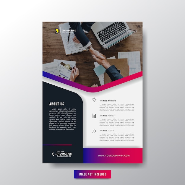 Minimalist Business Flyer Broschure Fur Unternehmer Premium Vektor