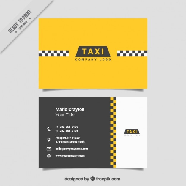 Minimalist Karten Fur Taxi Service Premium Vektor