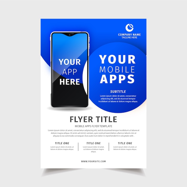 Mobile App Flyer Vorlage Kostenlose Vektor