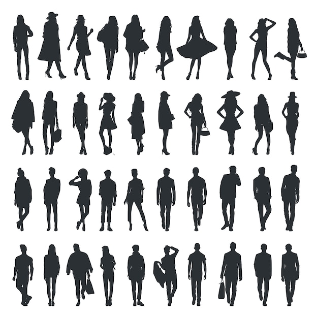 Download Mode menschen silhouette kollektion | Premium-Vektor