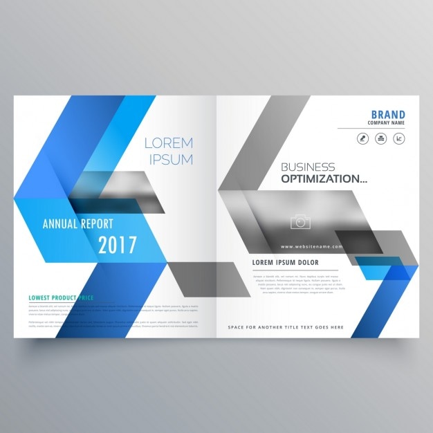 Moderne Broschure Deckblatt Design Vorlage Mit Abstrakten Blauen Formen Kostenlose Vektor