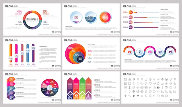 Moderne Elemente Von Infografiken Fur Prasentationen Vorlagen Premium Vektor