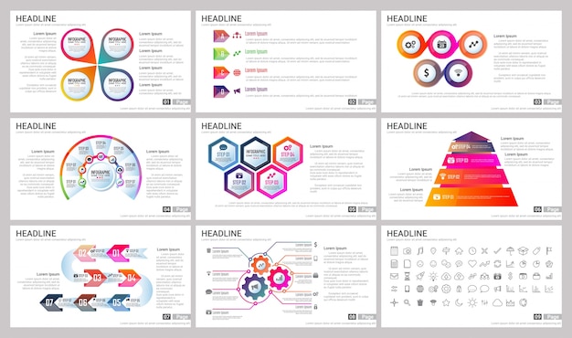 Moderne Elemente Von Infografiken Fur Prasentationen Vorlagen Premium Vektor