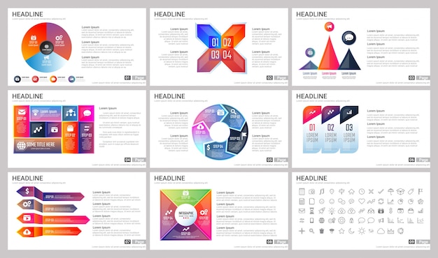 Moderne Elemente Von Infografiken Fur Prasentationen Vorlagen Premium Vektor