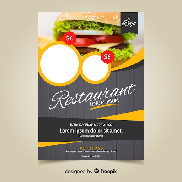 Moderne Fast Food Restaurant Flyer Vorlage Kostenlose Vektor