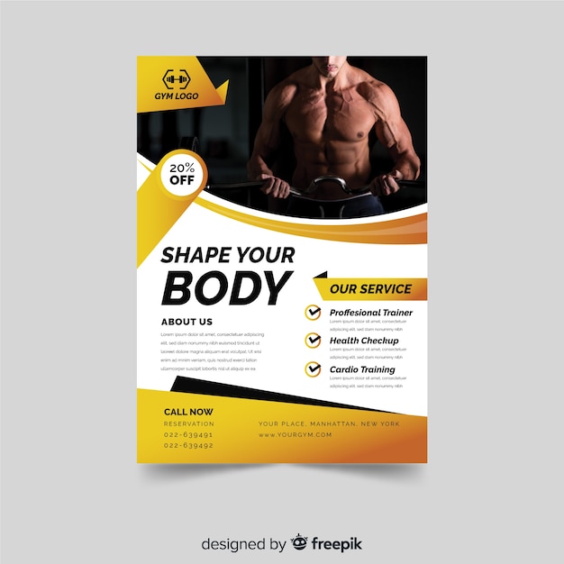 Moderne Fitness Flyer Vorlage Kostenlose Vektor