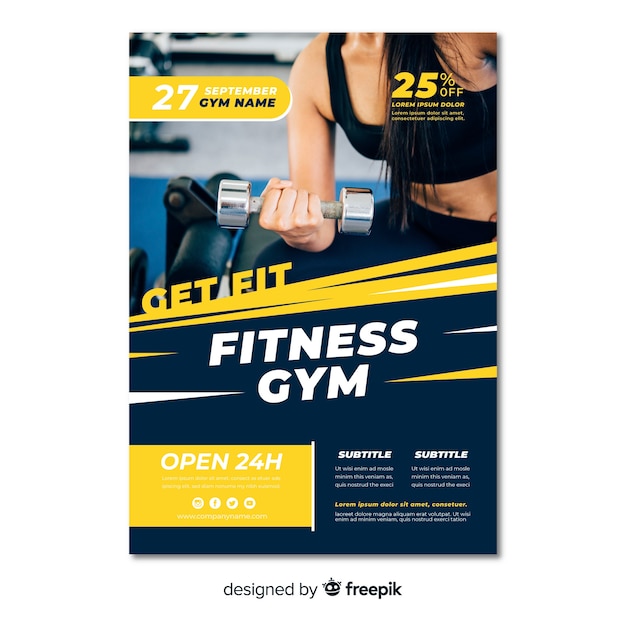 Moderne Fitness Flyer Vorlage Kostenlose Vektor