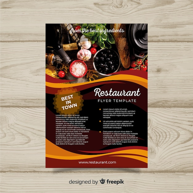 Moderne Gourmet Restaurant Flyer Vorlage Kostenlose Vektor