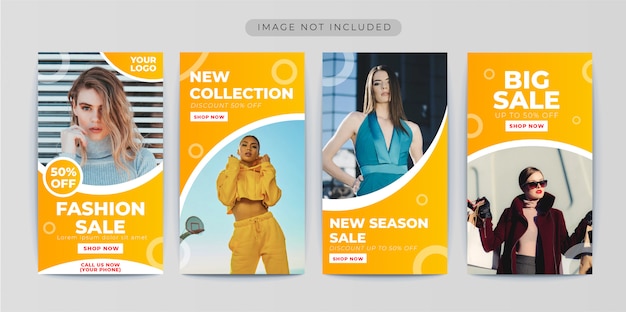 Moderne instagram geschichten-vorlagensammlung Premium Vektoren