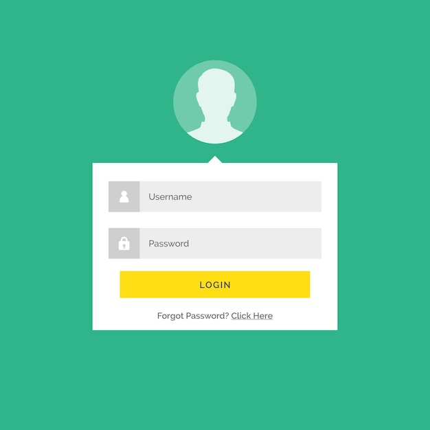 Moderne Login  User Interface Design mit 