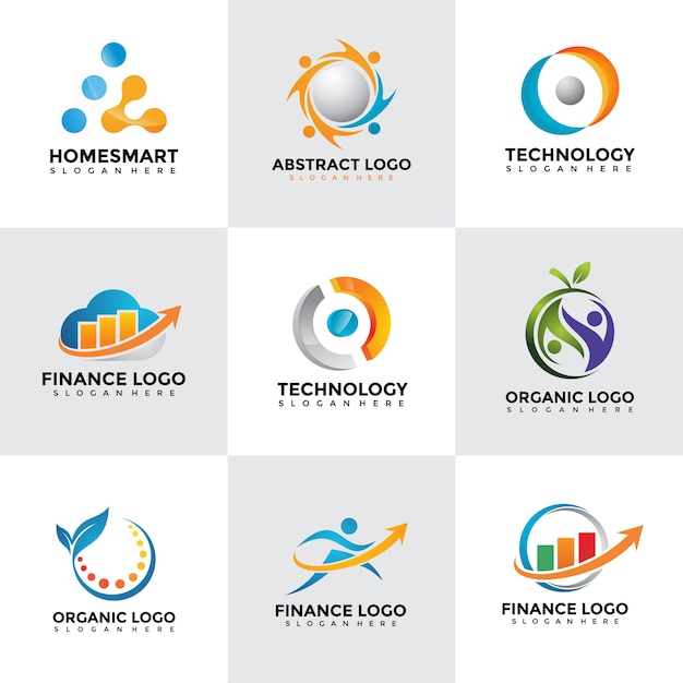 Moderne logo design vorlagen set PremiumVektor