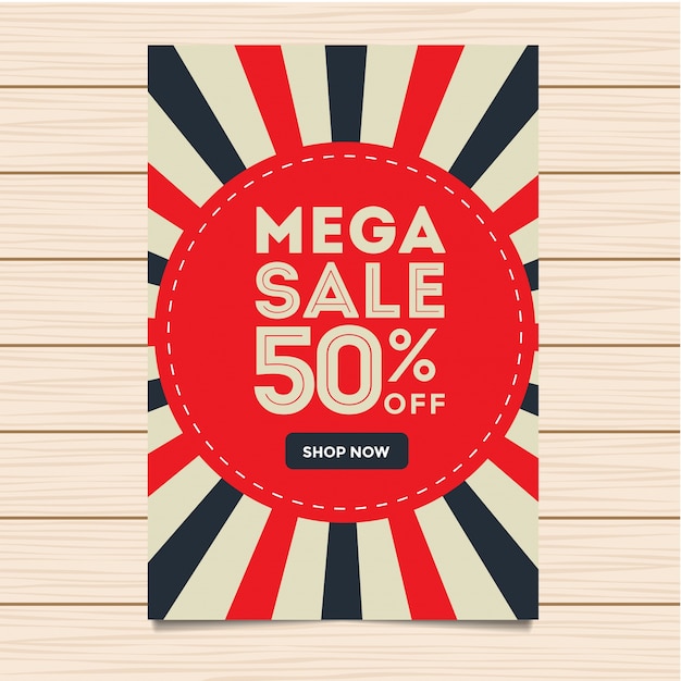 Moderne mega sale banner und flyer illustration Kostenlosen Vektoren