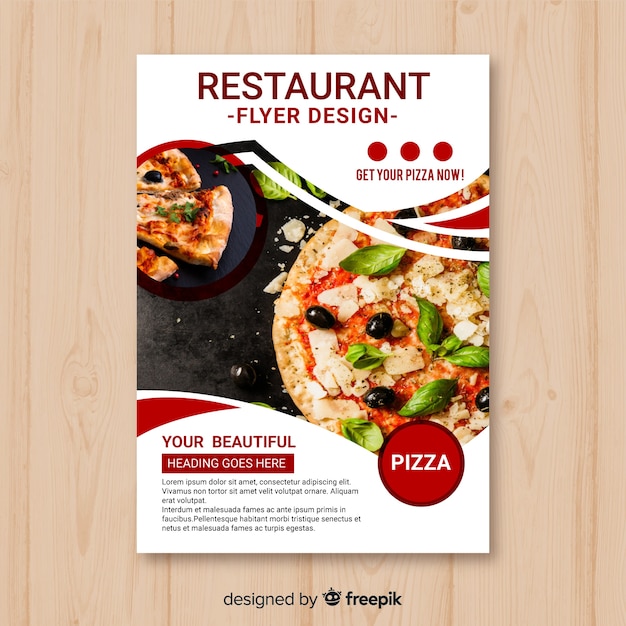 Moderne Pizza Restaurant Flyer Vorlage Kostenlose Vektor