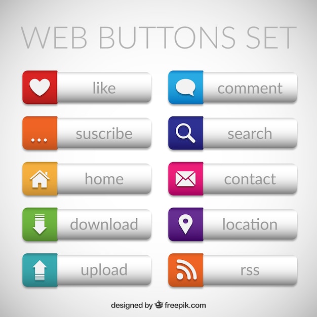 Moderne Web Buttons Pack Kostenlose Vektor