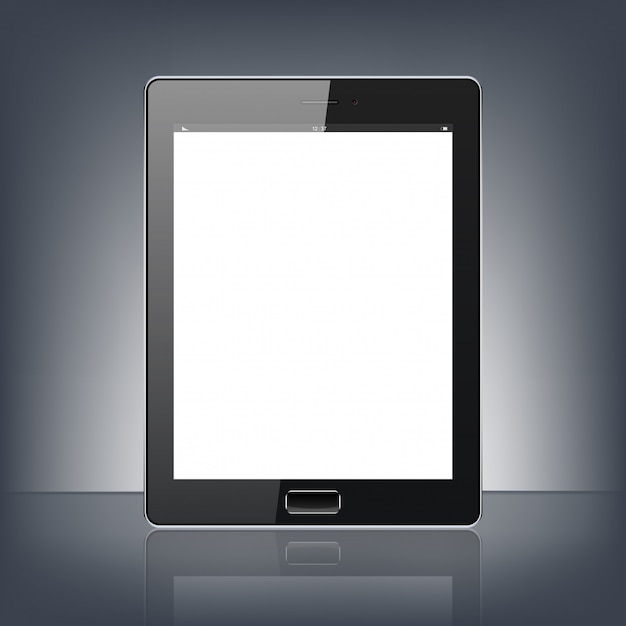 Moderner Digitaler Tablet Pc Lokalisiert Auf Dem Schwarzen Hintergrund Premium Vektor