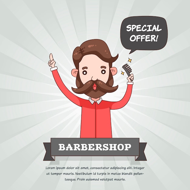 Movember-designhintergrund mit hippie-bart Kostenlosen Vektoren
