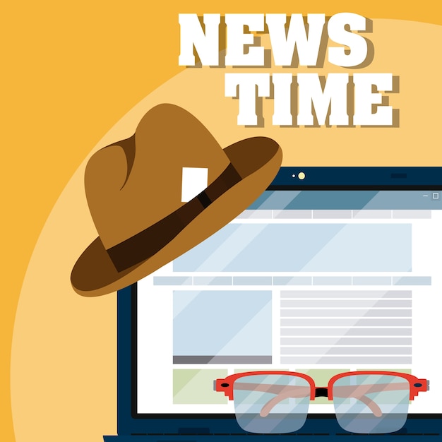 Nachrichtenzeit online Premium Vektoren