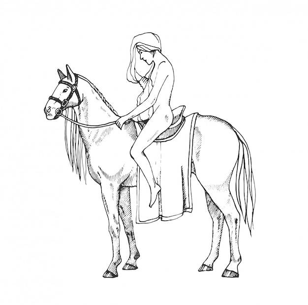Nackt reiten auf pferd