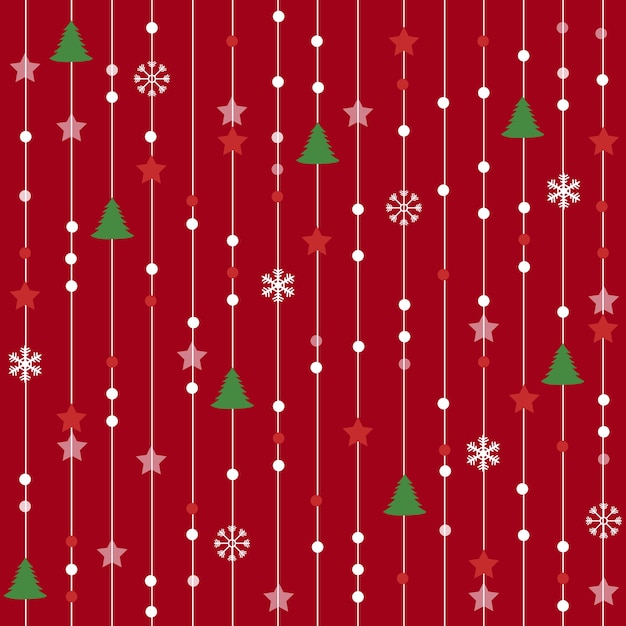 Nahtlose Weihnachtsmuster Von Schneeflocken Sterne Linien Und Punkte Weihnachten Und Neujahr Design Auf Rotem Hintergrund Premium Vektor