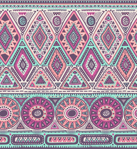 Nahtloses Muster Fur Stammes Design Ethnisches Motiv Premium Vektor