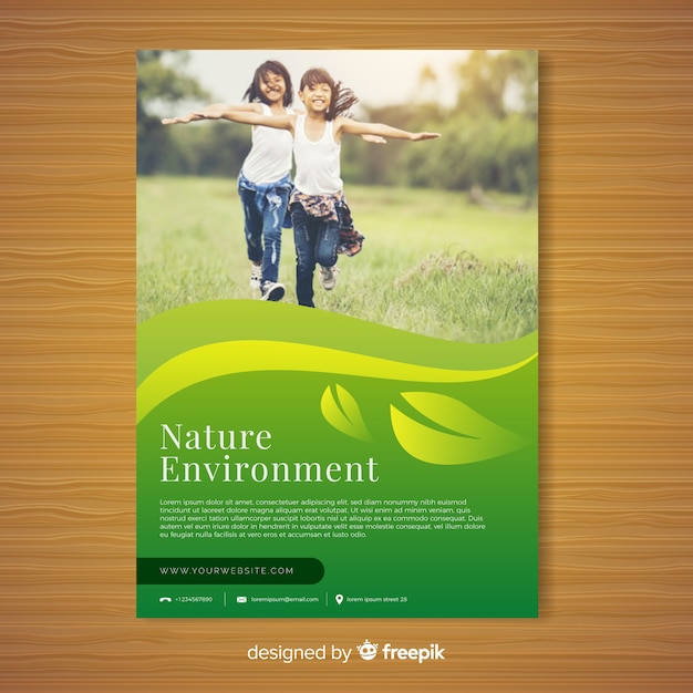 Natur Flyer Vorlage Mit Modernem Design Kostenlose Vektor