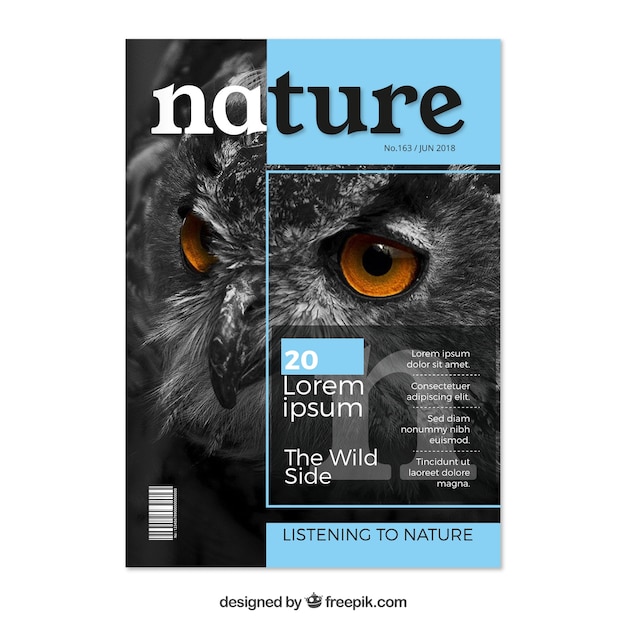 Natur Magazin Cover Vorlage Mit Foto Kostenlose Vektor