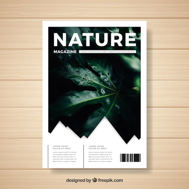 Natur Magazin Cover Vorlage Mit Foto Kostenlose Vektor