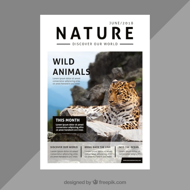 Natur Magazin Cover Vorlage Kostenlose Vektor