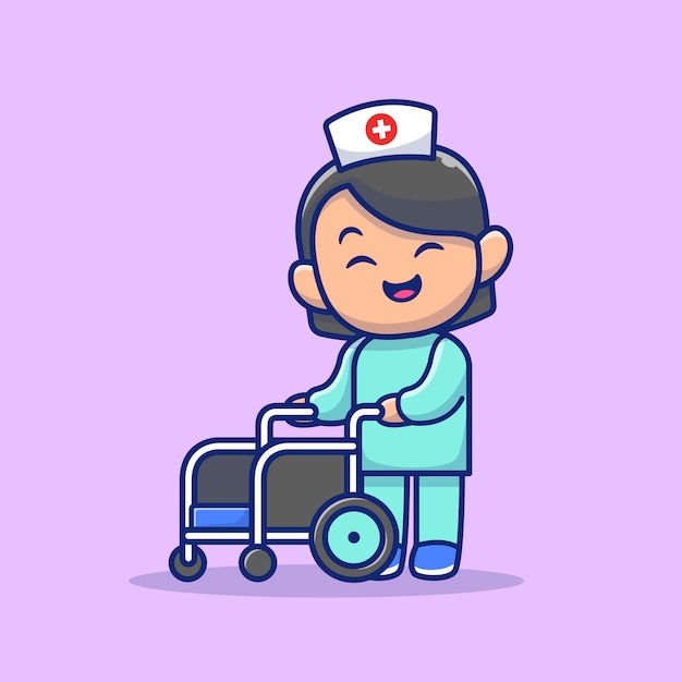 Nette krankenschwester-symbol-illustration. | Premium-Vektor