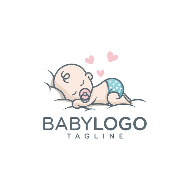 Nettes baby logo design vector Premium Vektoren