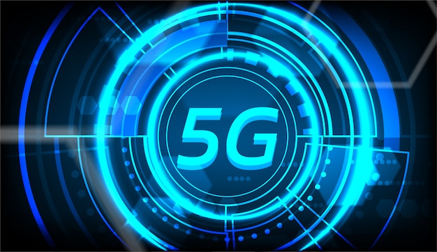 Neuer Hintergrund Der Drahtlosen Internetverbindung 5g Premium Vektor