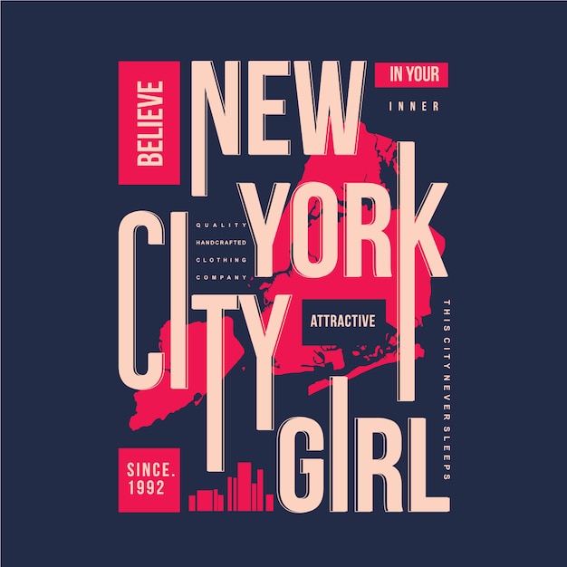 New york city typografie mit karten grafik vektor gut für t shirt